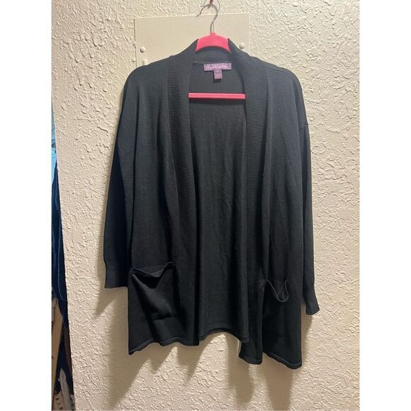Gloria Vanderbilt Sweaters - Gloria Vanderbilt Black Open Front Cardigan Woman’s Size XL